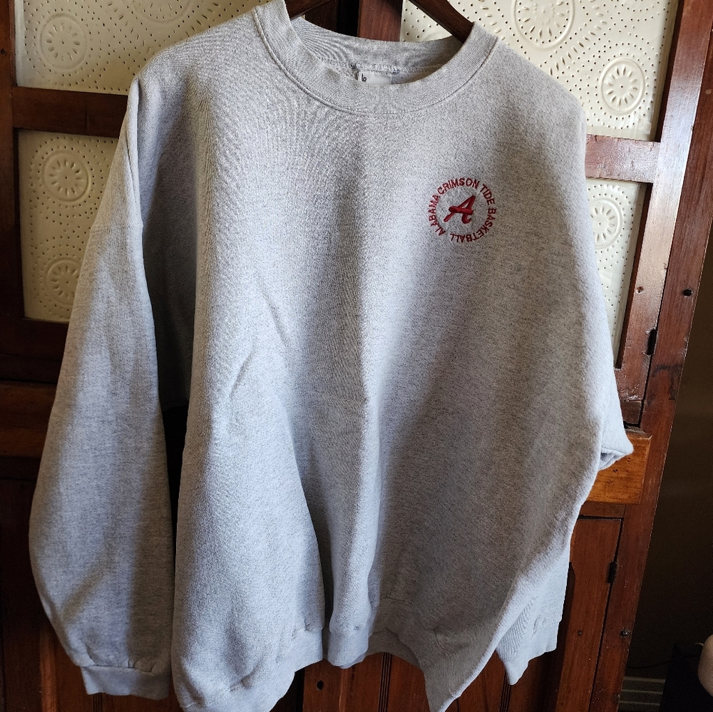 Nike Alabama Crimson Tide Basketball XXL Heather Gray Crewneck Sweatshirt Mens